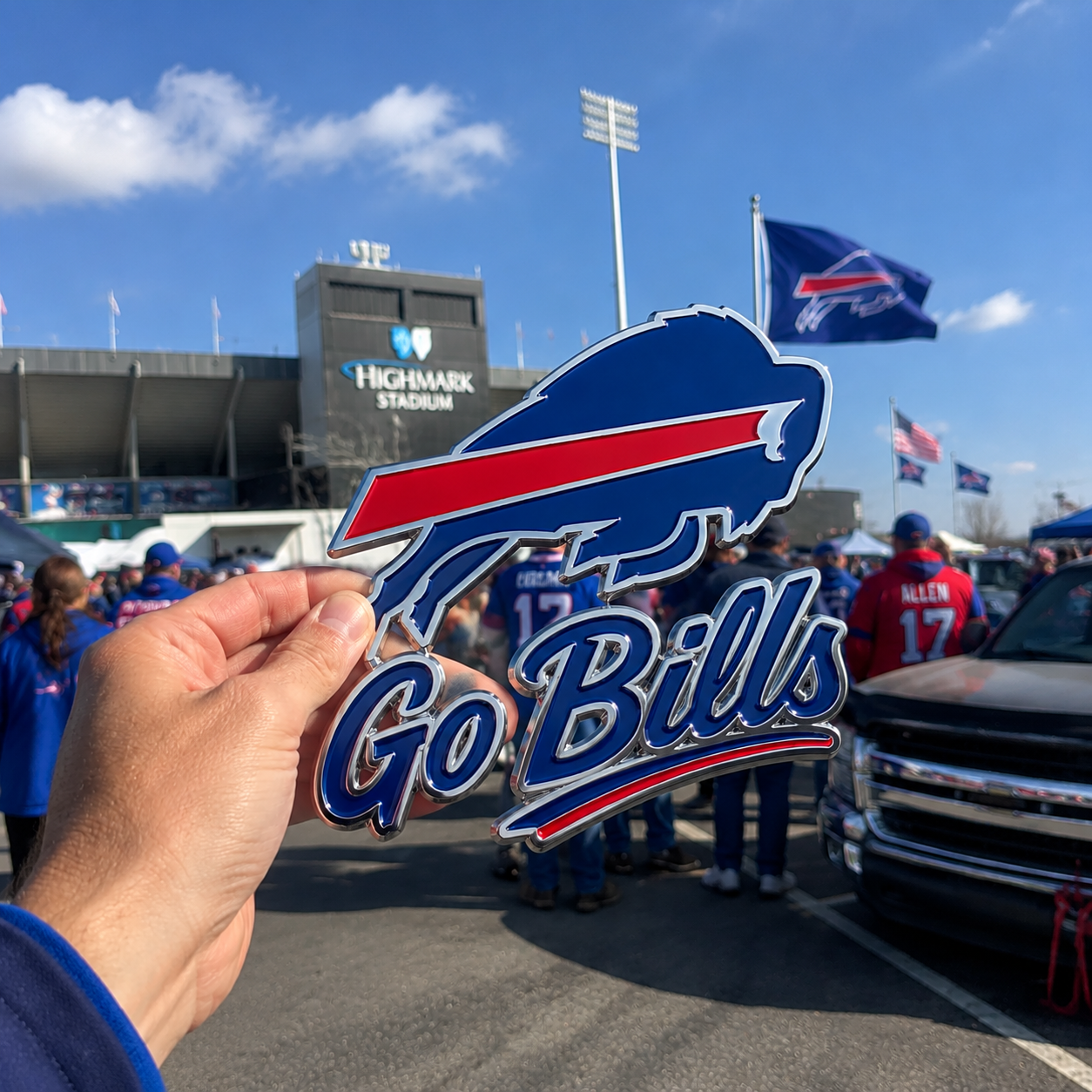 Go Bills Car Emblem Metal Badge