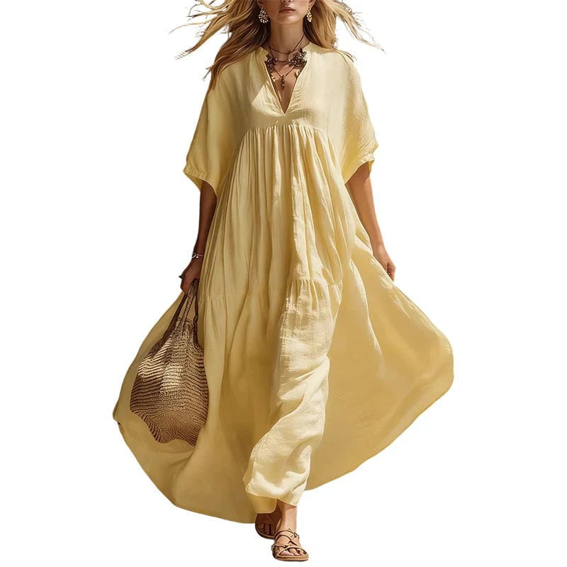 Women’s Flowy V-Neck Summer Maxi Dress