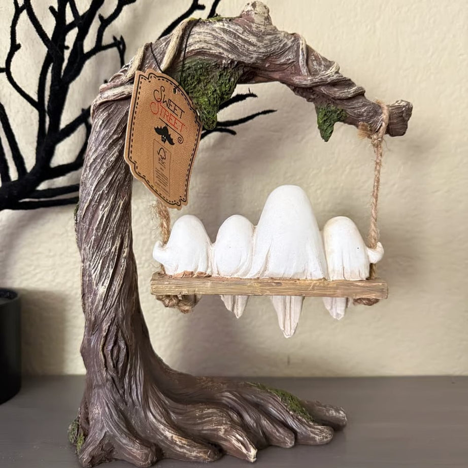 Swinging Ghost on Tree Halloween Decor