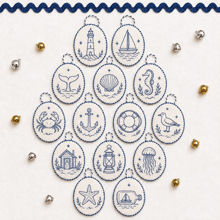 Beginner-Friendly DIY Heirloom Oval Embroidery Ornament Kit Collection