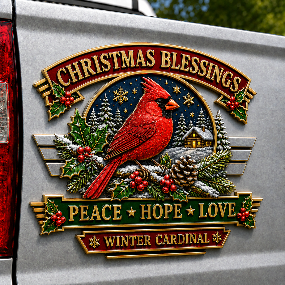 Christmas Vintage Metal Car Emblem