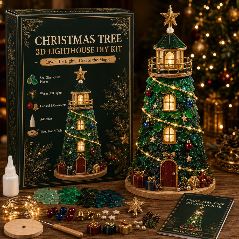 Lighted Sea Glass-Style Lighthouse Kit