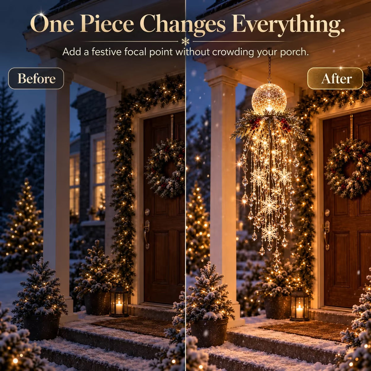 Christmas Hanging Snowflake & Crystal LED Light