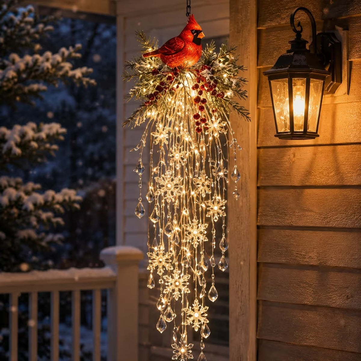 Christmas Hanging Snowflake & Crystal LED Light