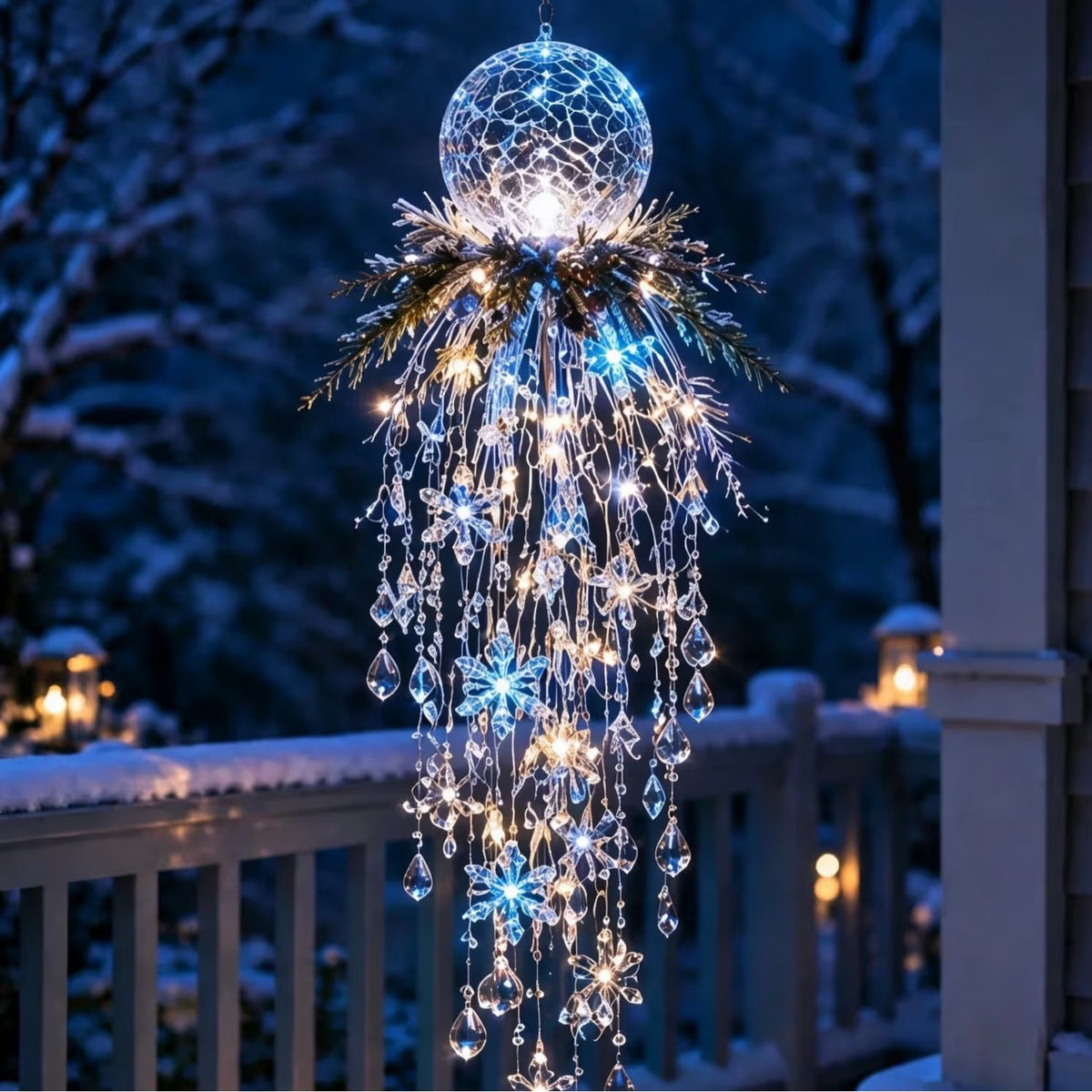 Christmas Hanging Snowflake & Crystal LED Light