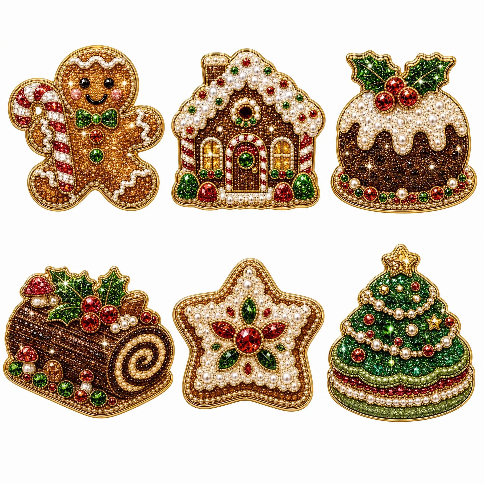 DIY Sweet Gingerbread Decor Pearls Diamond Painting Fridge Magnet