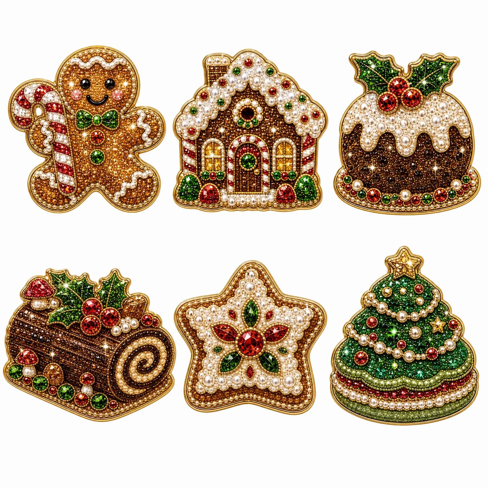 DIY Sweet Gingerbread Decor Pearls Diamond Painting Fridge Magnet