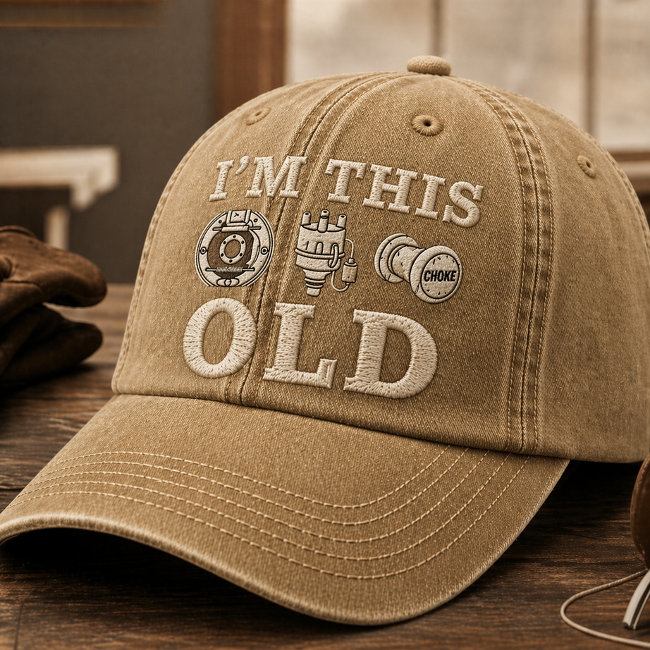 Vintage Mechanic Style Embroidered Cap