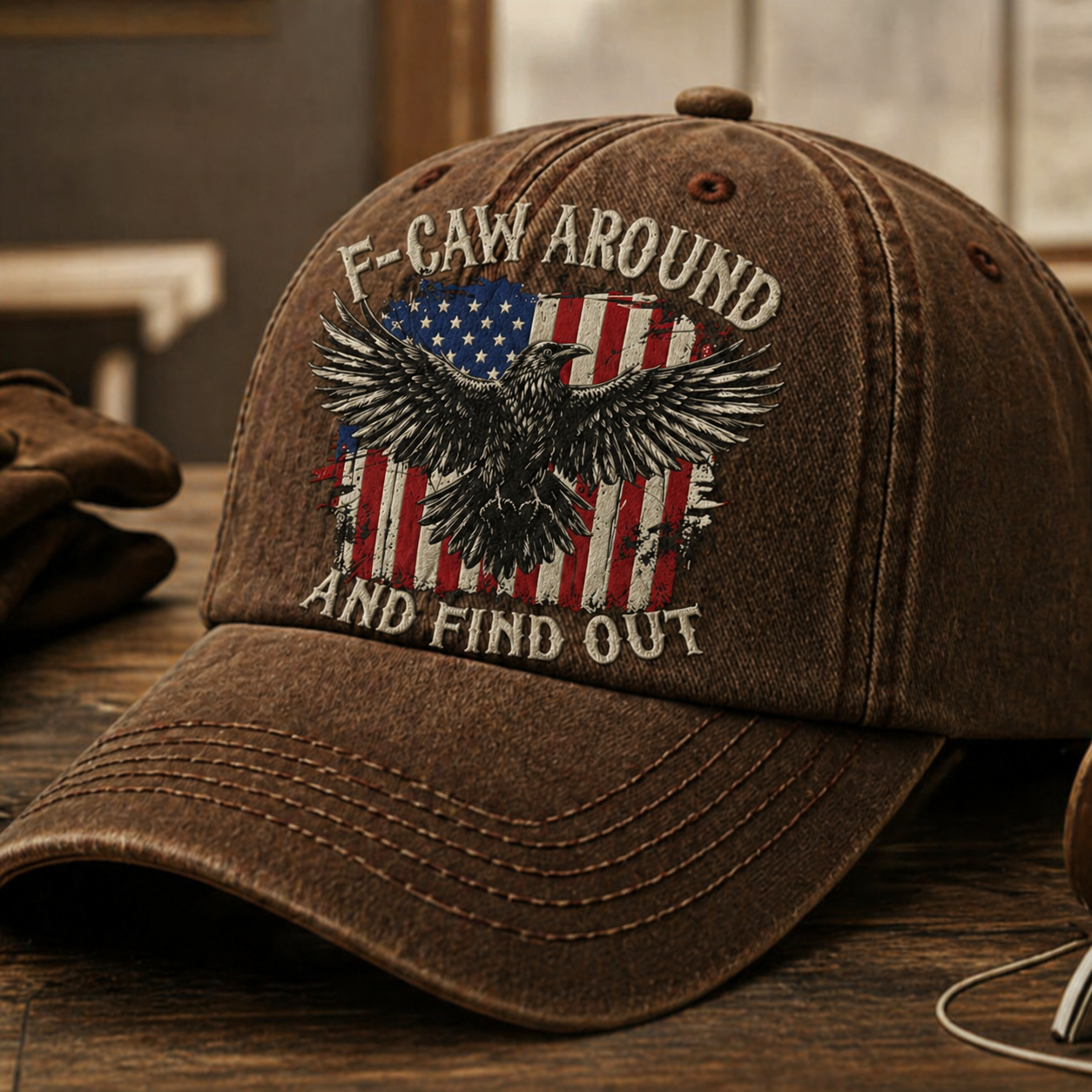 Vintage Eagle Embroidered Cap
