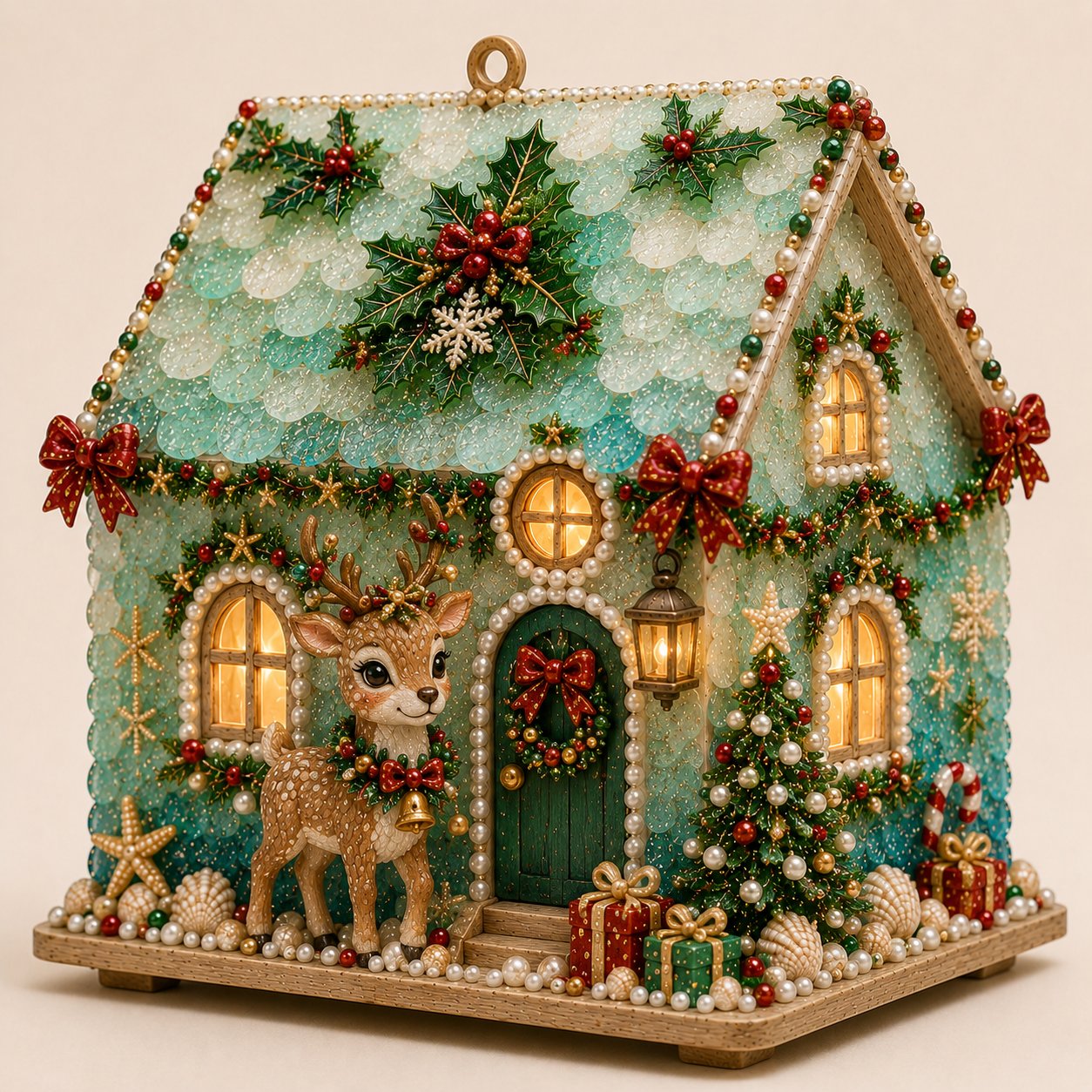 Beginner-Friendly DIY Glowing Coastal Glass-Style Christmas Cottage Kit Collection