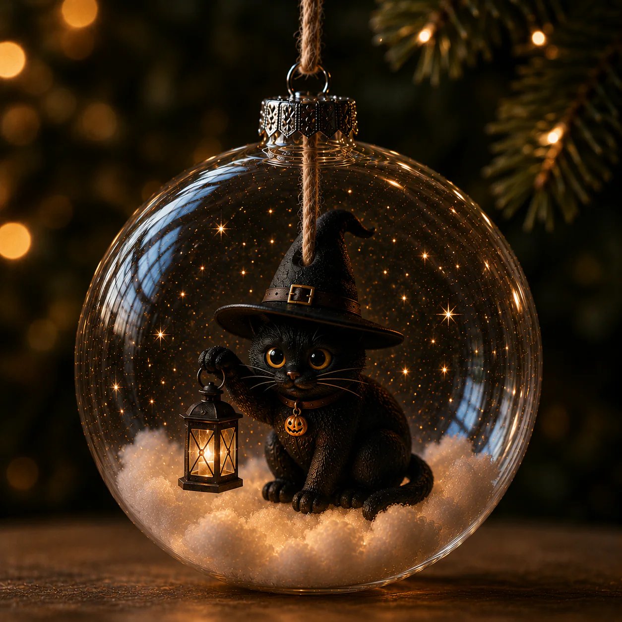 Halloween Glowing Mini Ornament Collection – Cat / Witch / Pumpkin / Ghost Lighted Decor