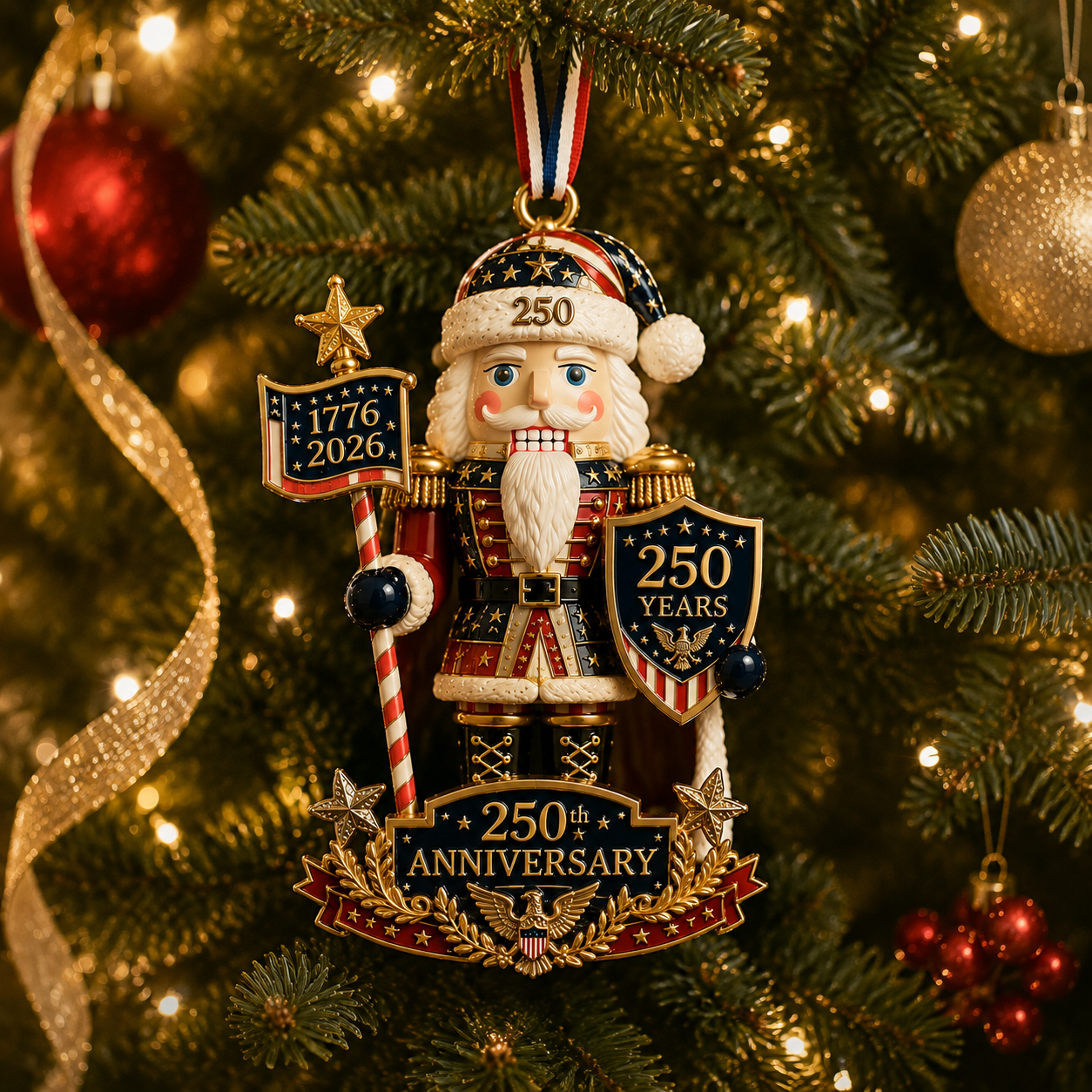 Nutcracker-themed Christmas tree ornament