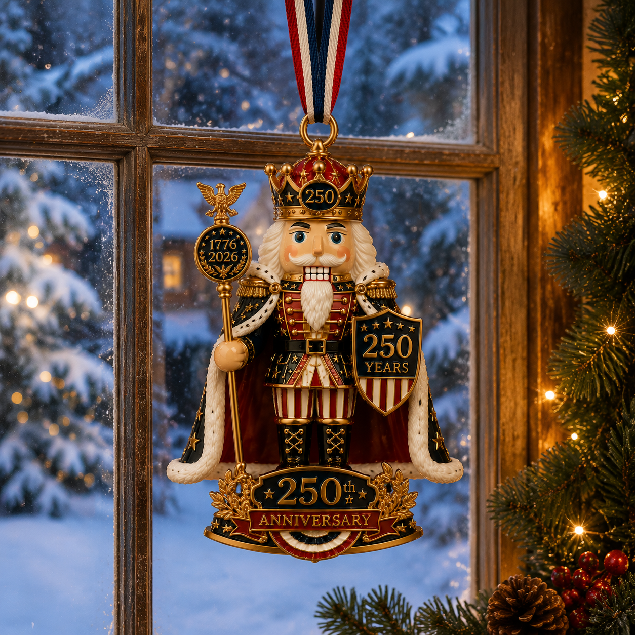 Nutcracker-themed Christmas tree ornament