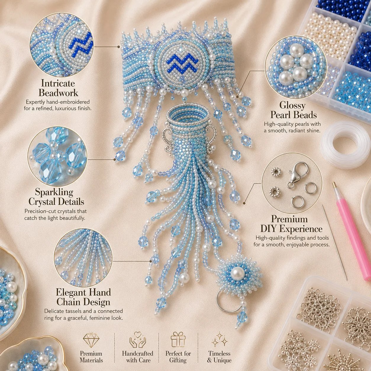 Zodiac DIY Beaded Hand Bracelet Kit