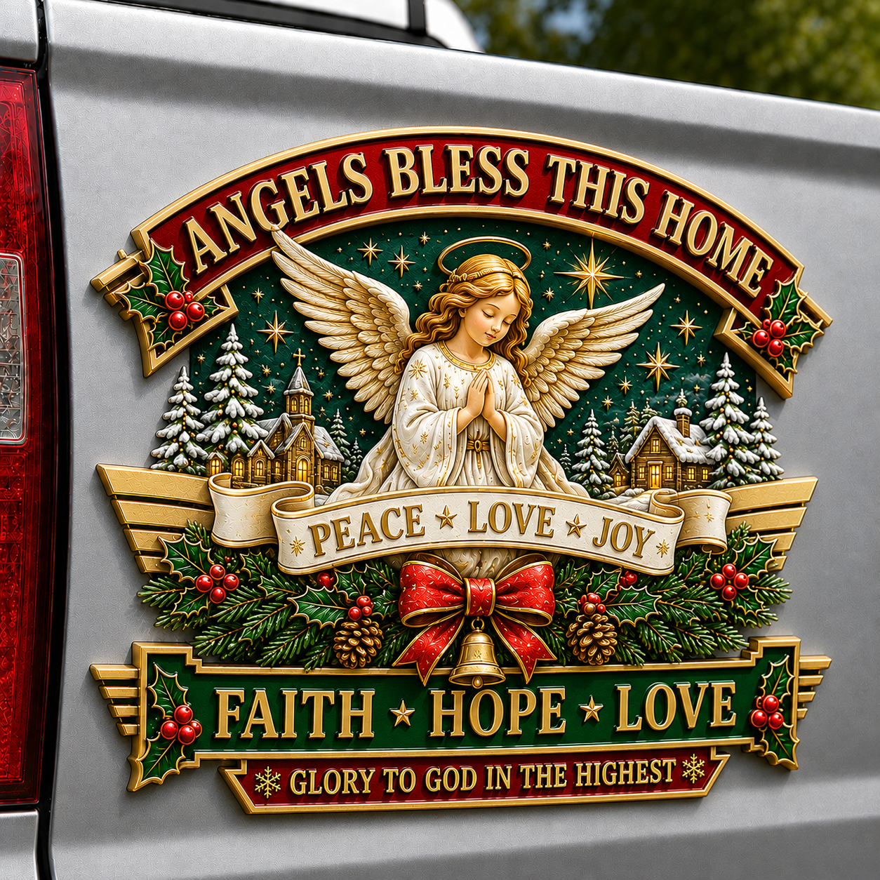 Christmas Vintage Metal Car Emblem
