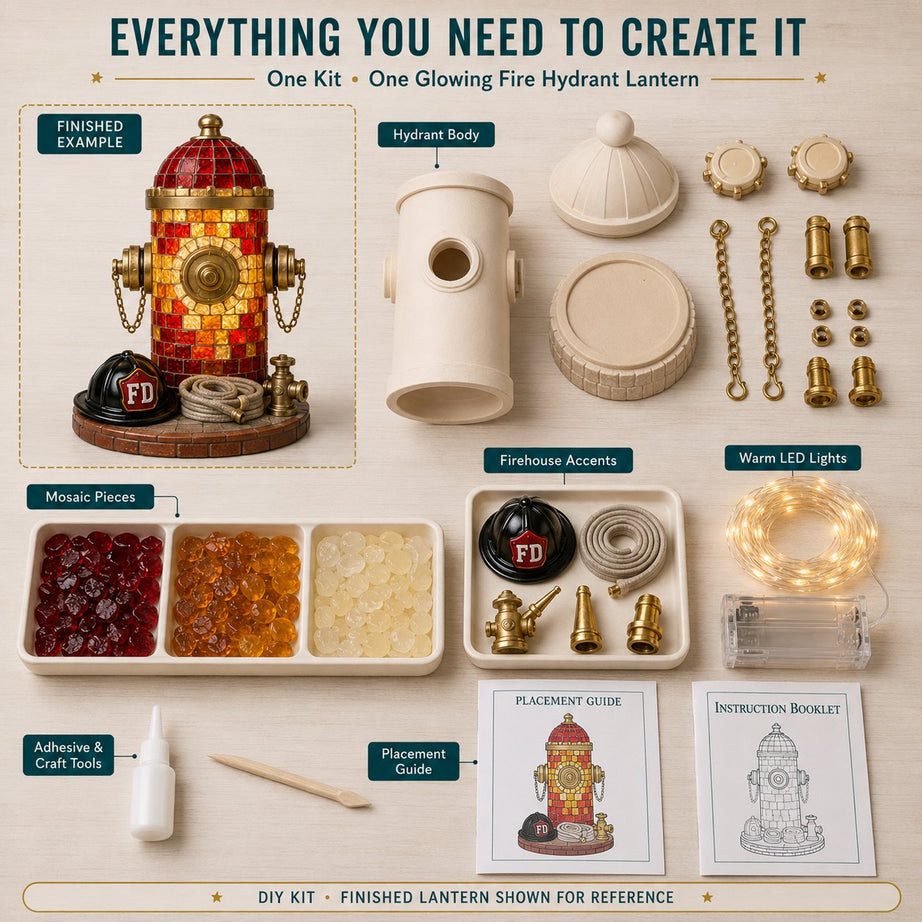 Beginner-Friendly Vintage Firehouse Mosaic Light DIY Kit Collection