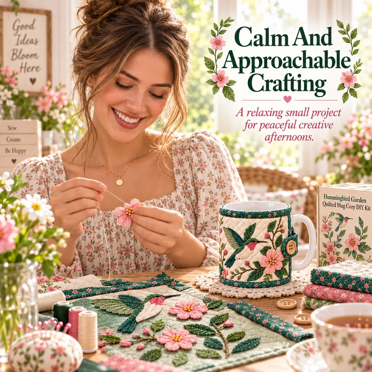 Garden Quilted Mug Cozy DIY Kit