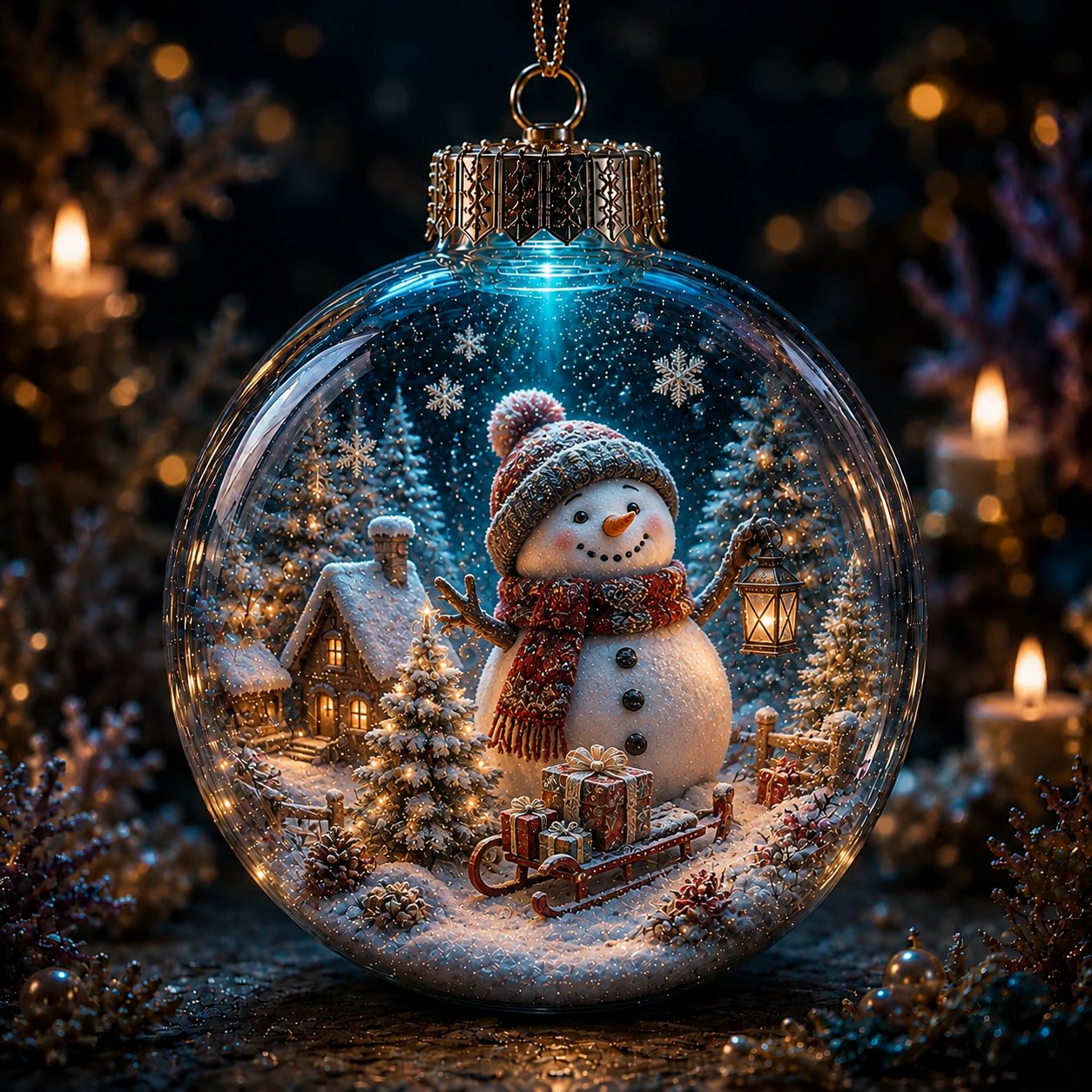 6-Piece Christmas Winter Scene Globe Ornament Collection