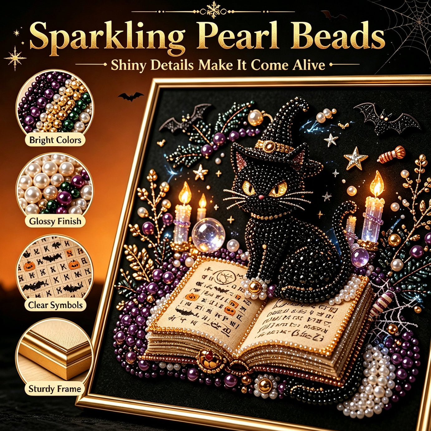 Premium 3D Pearl Dark Gothic Diamond Painting Art Kit