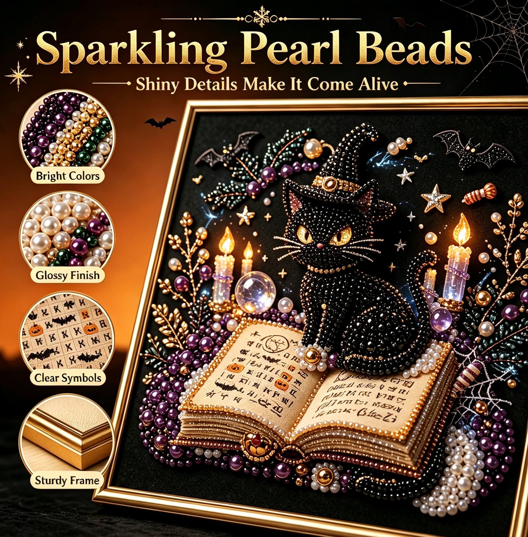 Premium 3D Pearl Dark Gothic Diamond Painting Art Kit