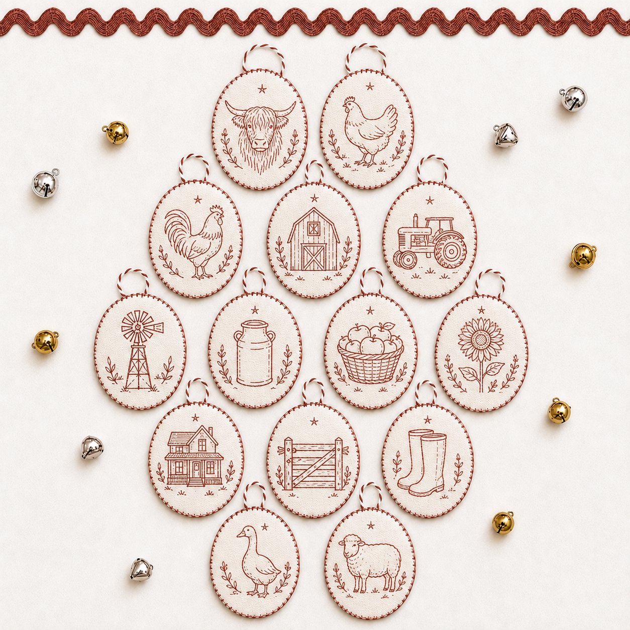 Beginner-Friendly DIY Heirloom Oval Embroidery Ornament Kit Collection