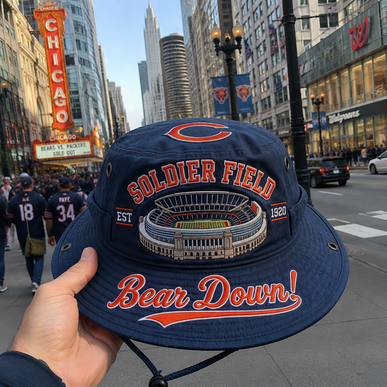 Bear Down Soldier Field Boonie Hat