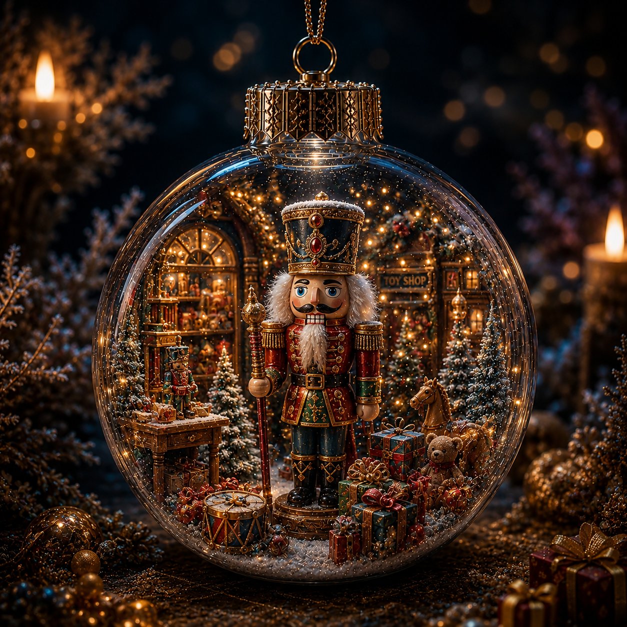 6-Piece Christmas Winter Scene Globe Ornament Collection