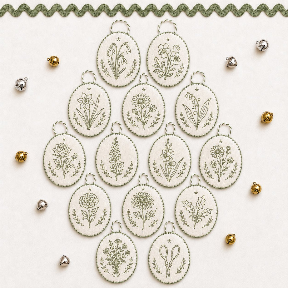 Beginner-Friendly DIY Heirloom Oval Embroidery Ornament Kit Collection