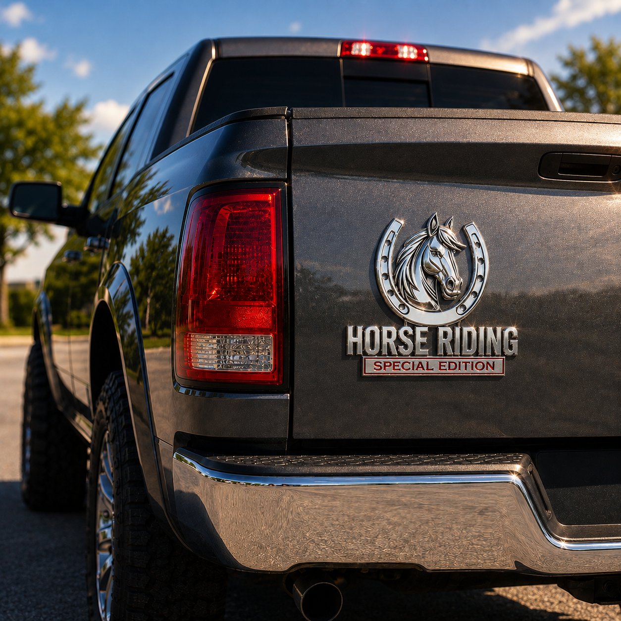 Horse Riding Special Edition 3D Chrome Metal Car Emblem