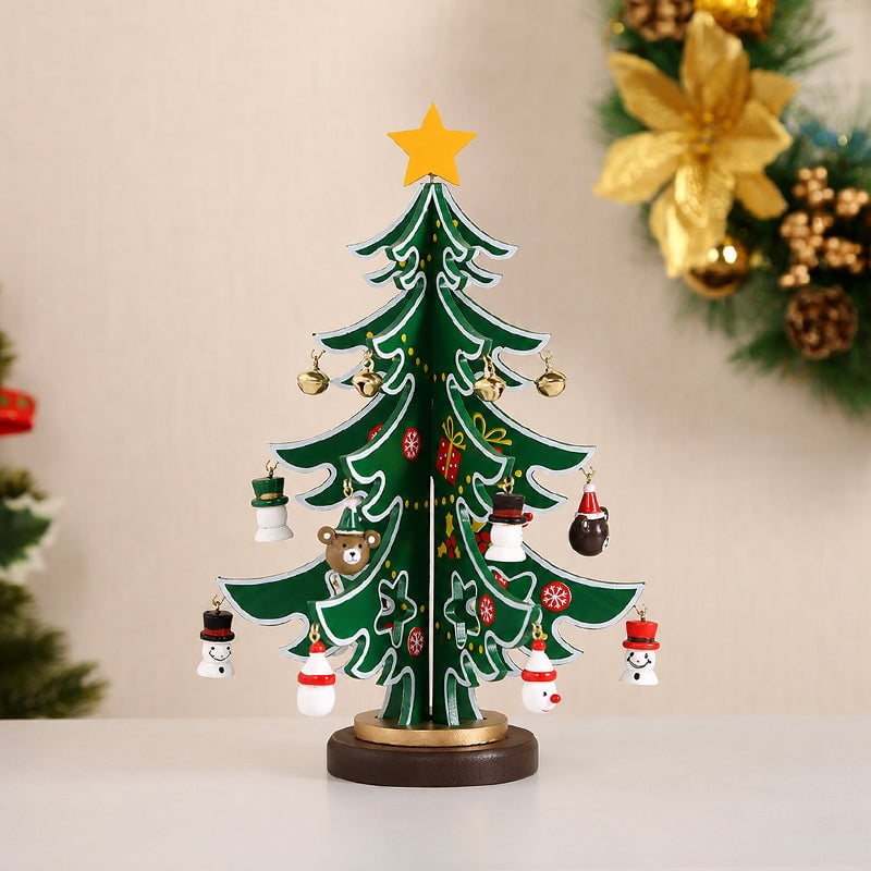 DIY Wooden Christmas Tree Ornament Set