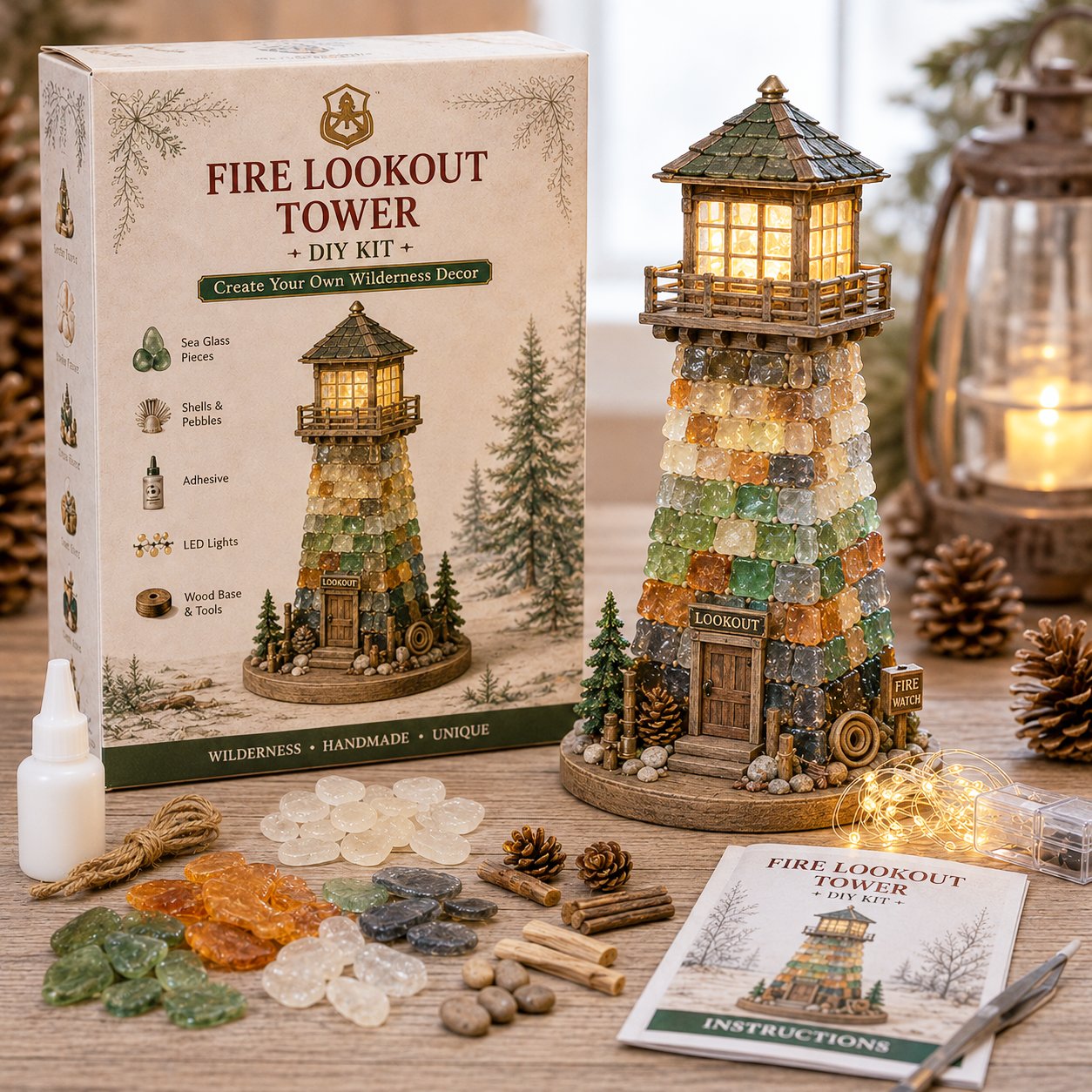 Beginner-Friendly Vintage Firehouse Mosaic Light DIY Kit Collection