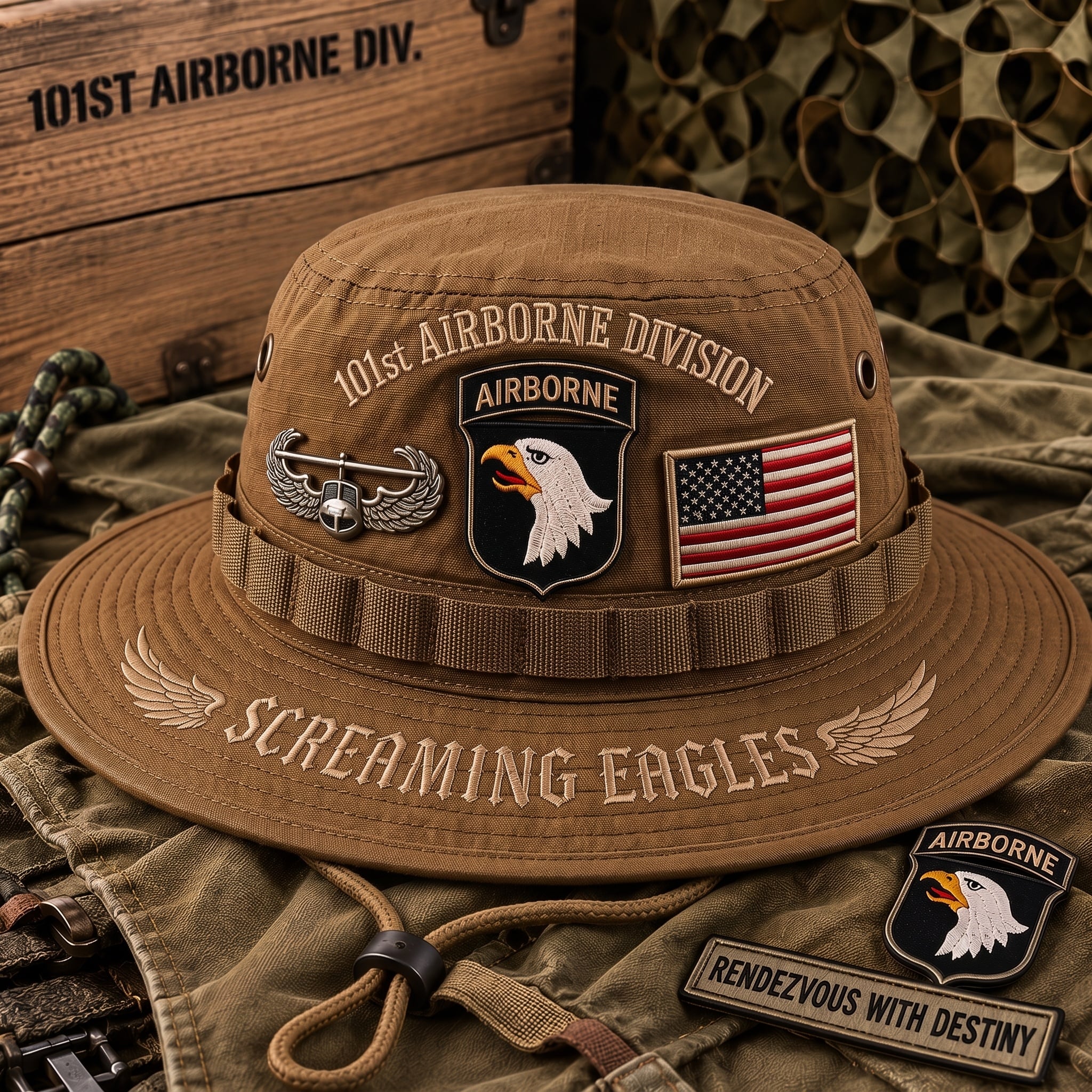 101st Airborne Division Screaming Eagles Tribute Boonie Hat