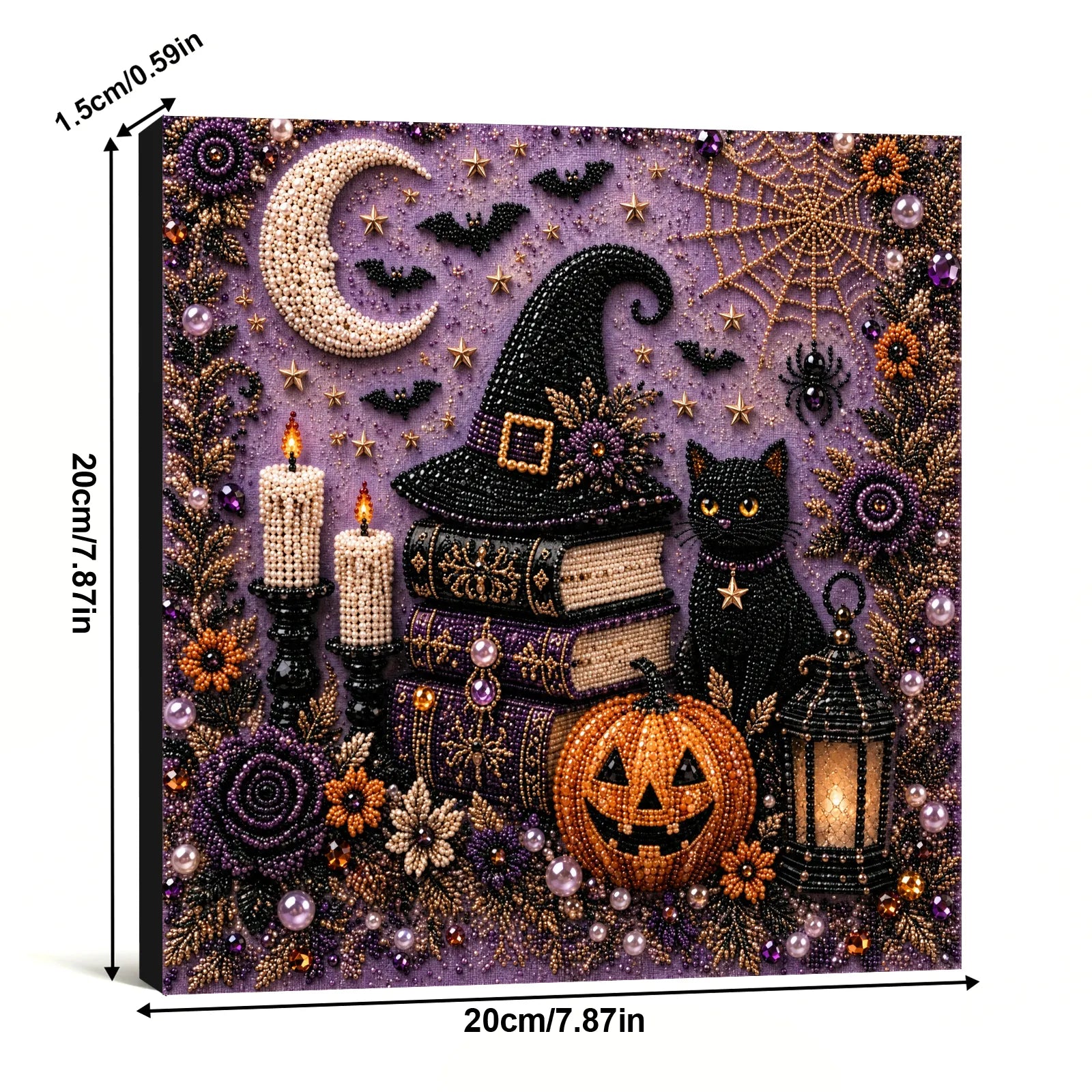 Framed Witch Hat - Pearls Painting Kit DIY Diamond Painting Pearl Dot Crafts