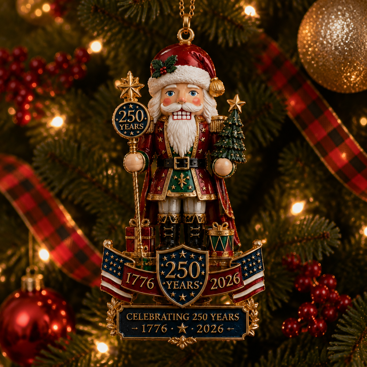 Nutcracker-themed Christmas tree ornament