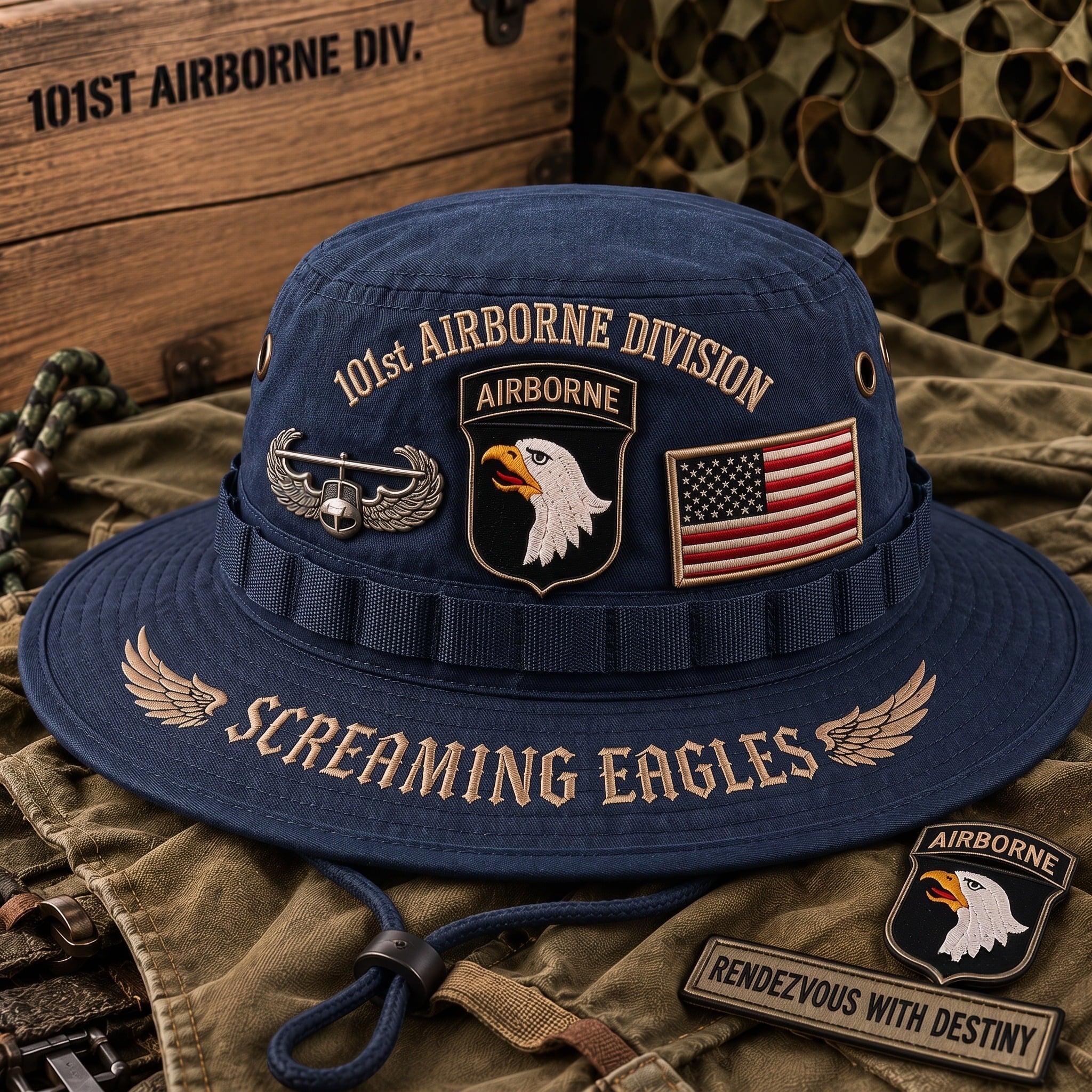 101st Airborne Division Screaming Eagles Tribute Boonie Hat