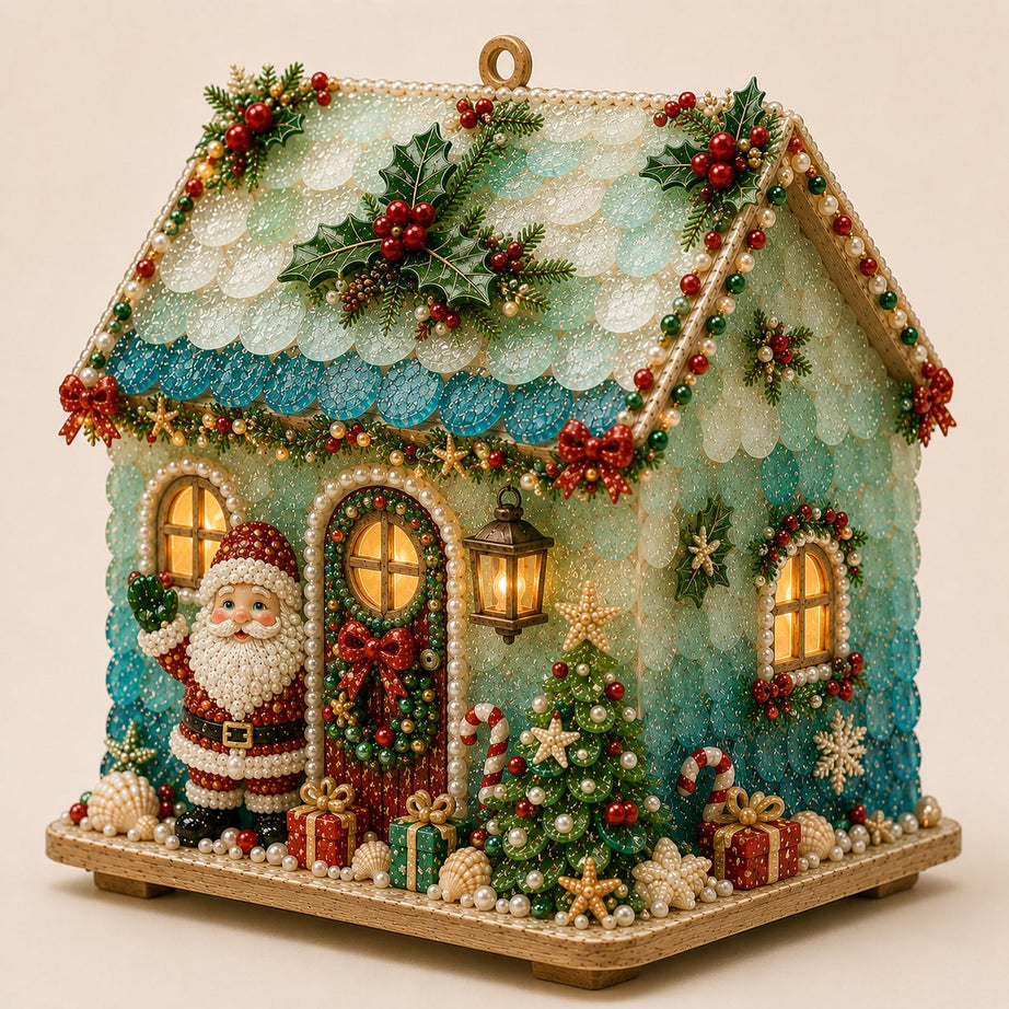 Beginner-Friendly DIY Glowing Coastal Glass-Style Christmas Cottage Kit Collection