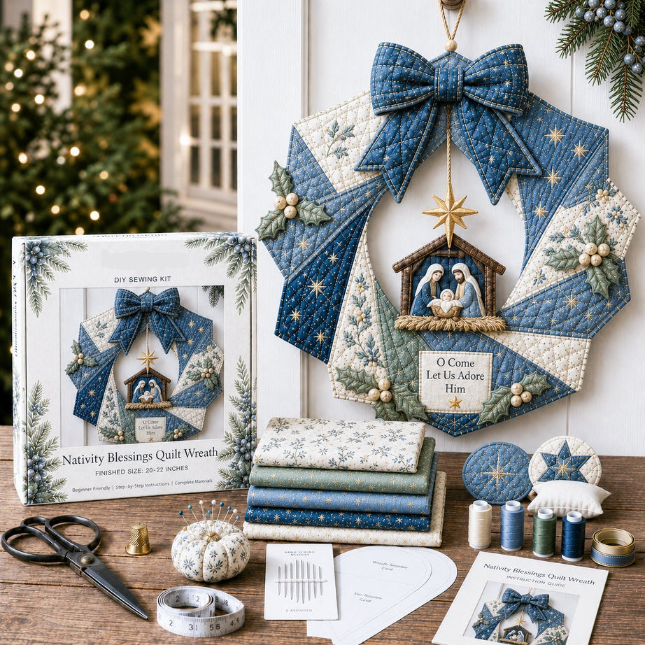 Christmas Fabric Wreath DIY Kit
