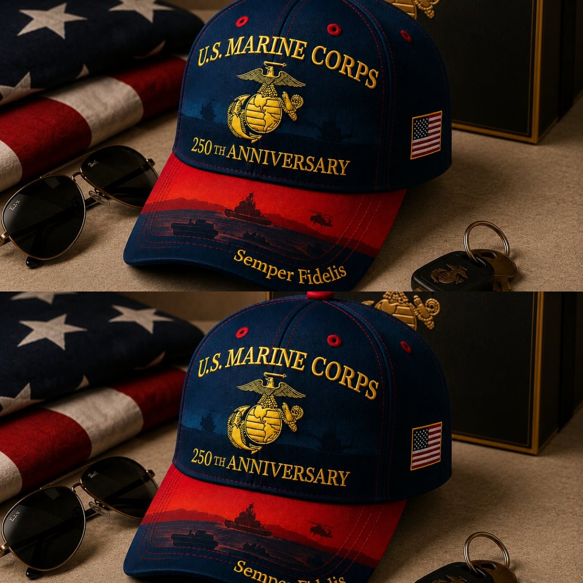 U.S. Marine Corps 250th Anniversary Commemorative Embroidered Cap