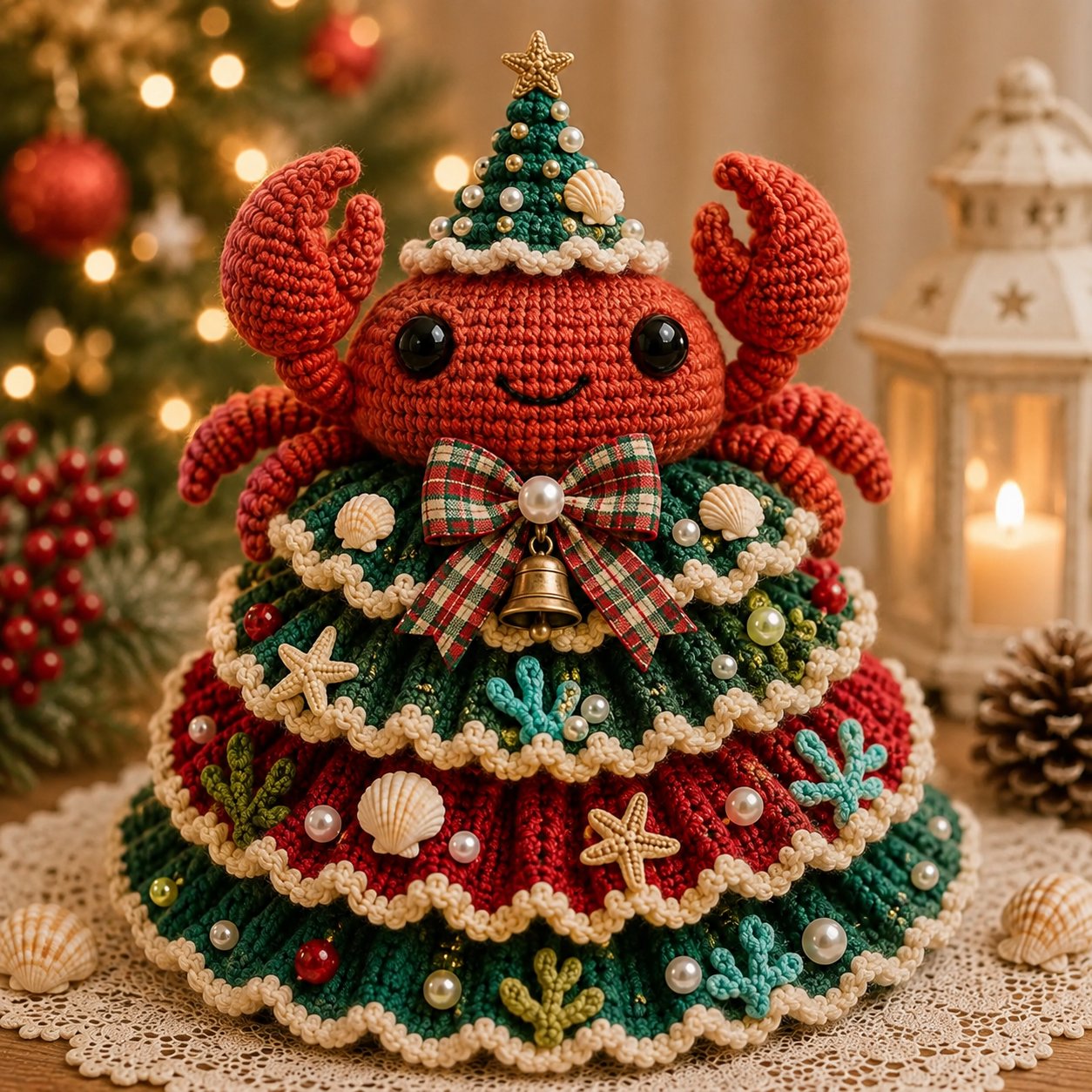 Beginner-Friendly DIY Layered Ocean Christmas Yarn Art Kit Collection