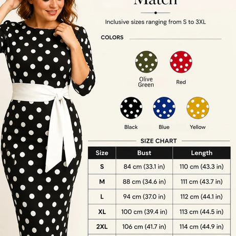 Women's Retro Elegant Polka Dot Dress