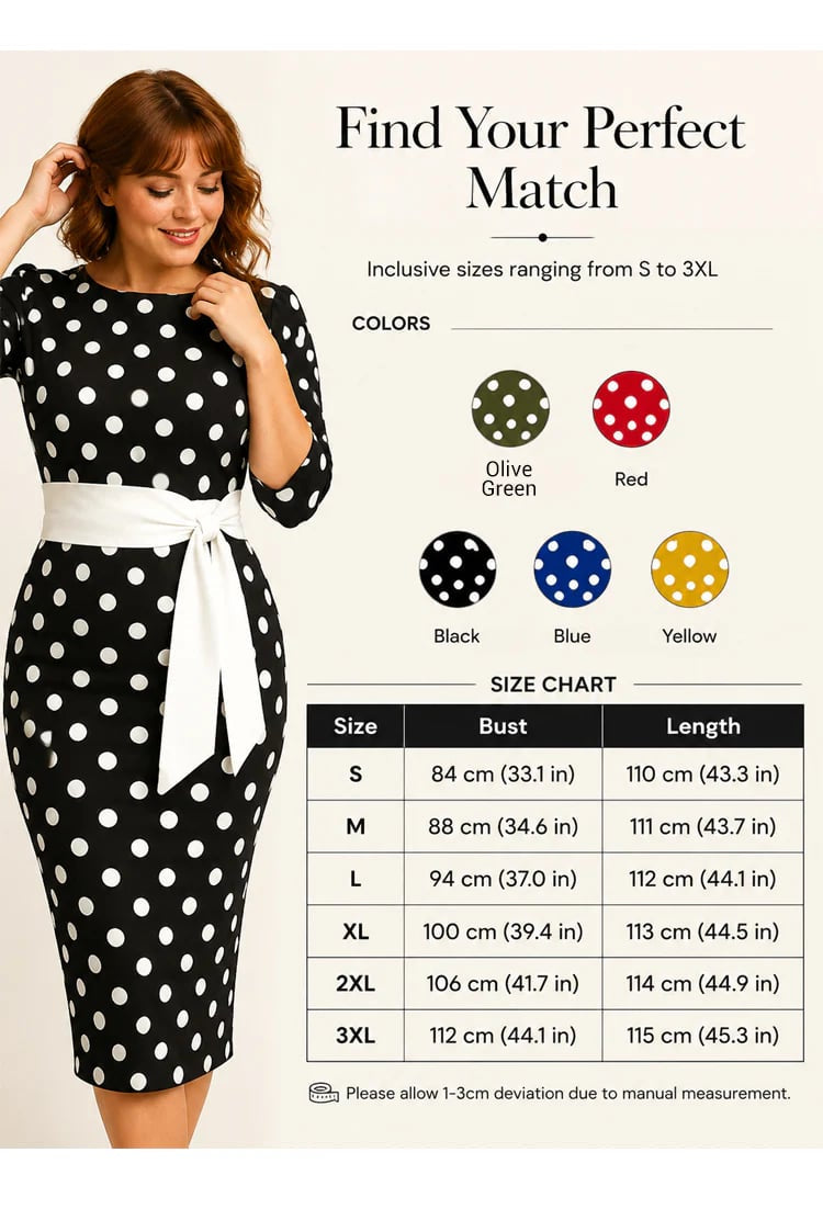 Women's Retro Elegant Polka Dot Dress
