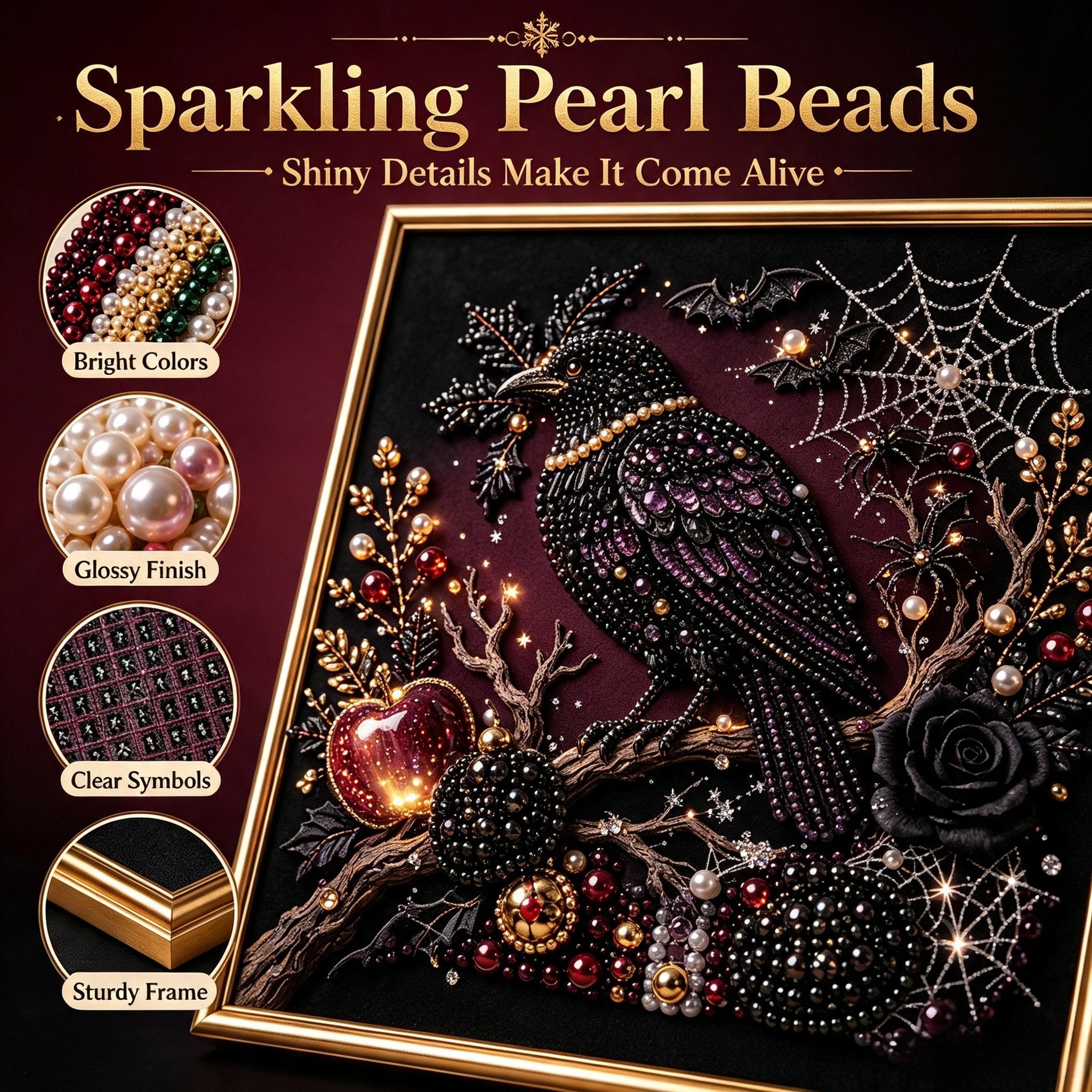 Premium 3D Pearl Dark Gothic Diamond Painting Art Kit