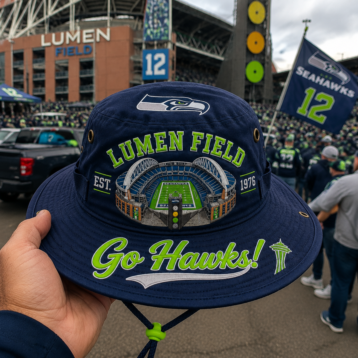 Go Hawks Lumen Field Boonie Hat