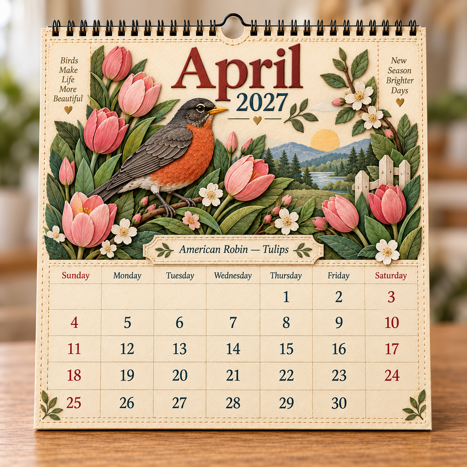 2027 Birds Of America Wall Calendar