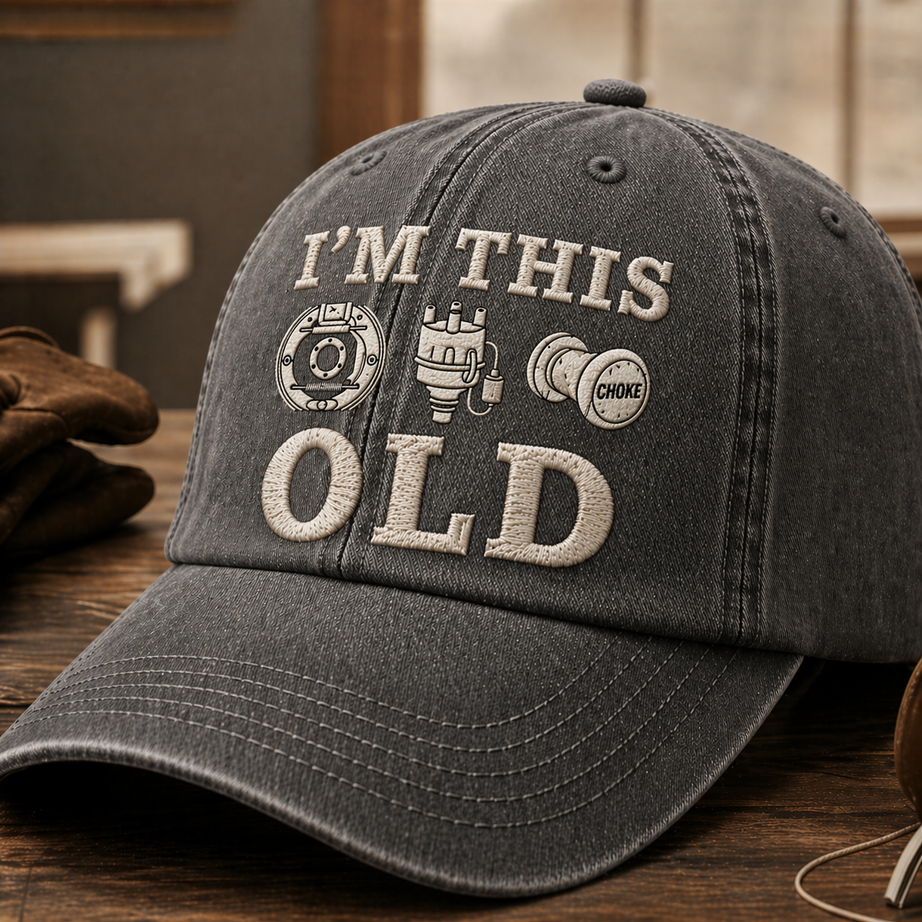 Vintage Mechanic Style Embroidered Cap