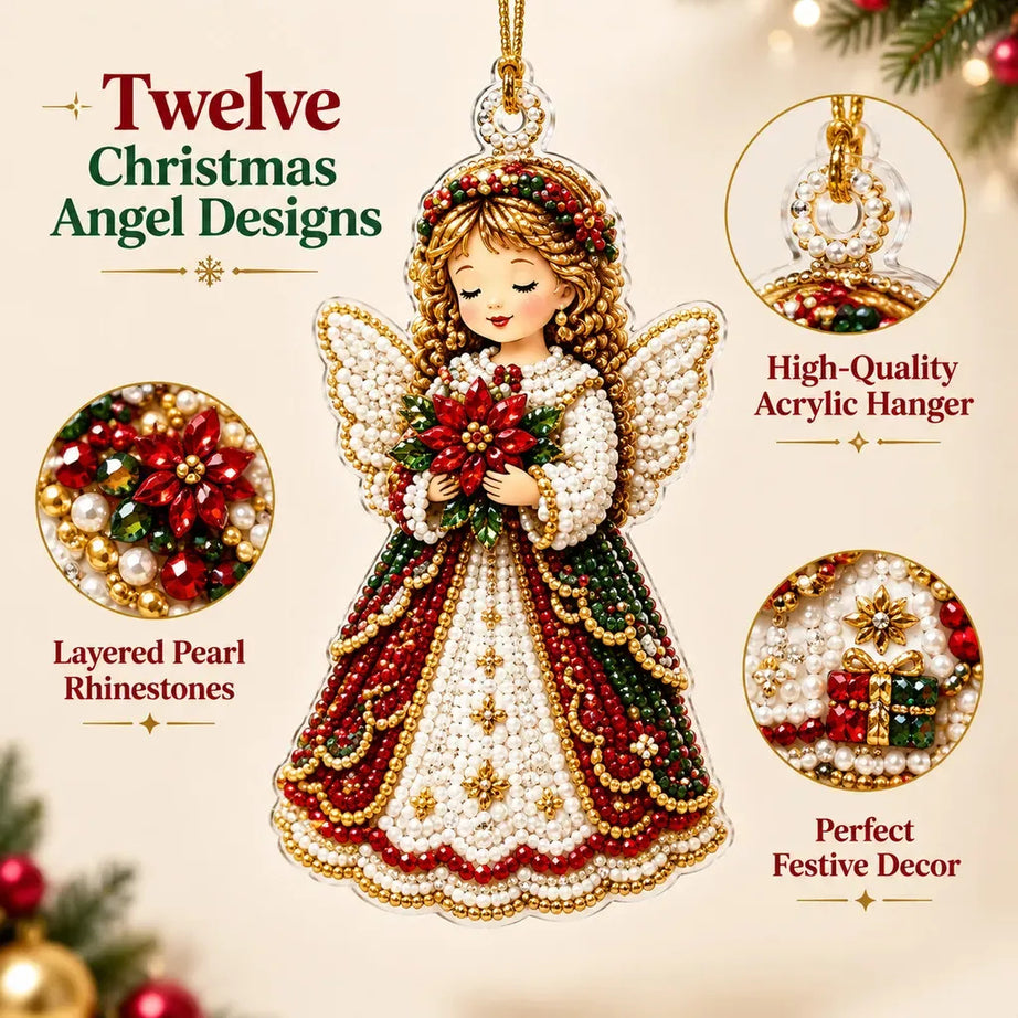 Christmas Rhinestone Acrylic Ornament, Sparkling Holiday DIY Decor