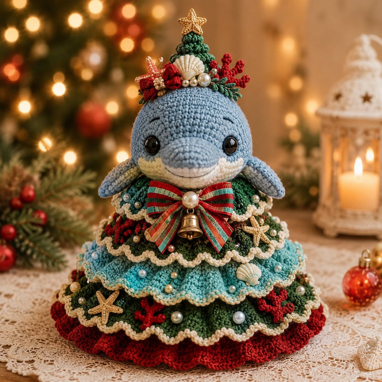 Beginner-Friendly DIY Layered Ocean Christmas Yarn Art Kit Collection