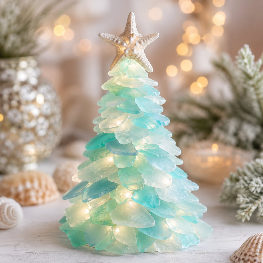 Beginner-Friendly DIY Lighted Sea Glass Santa Christmas Decor Kit