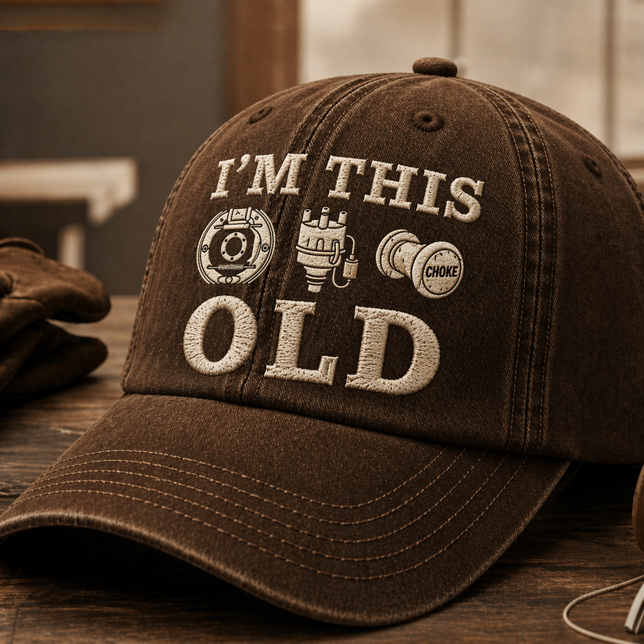 Vintage Mechanic Style Embroidered Cap