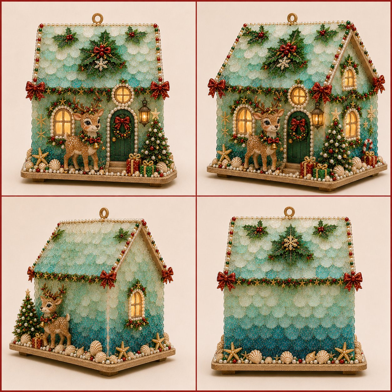 Beginner-Friendly DIY Glowing Coastal Glass-Style Christmas Cottage Kit Collection